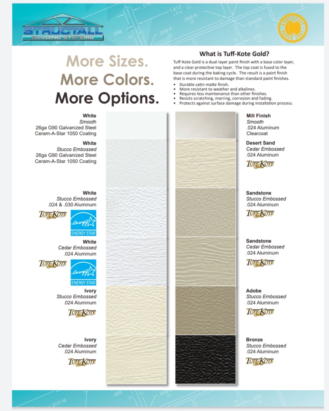 Structall - Colors & Finishes